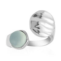 Aqua Chalcedony Silver Ring