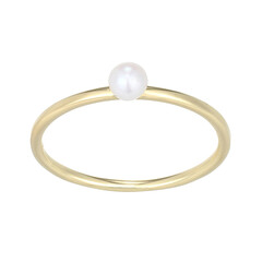 White Freshwater Pearl Silver Ring