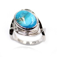 Kingman Blue Mojave Turquoise Silver Ring (Faszination Türkis)