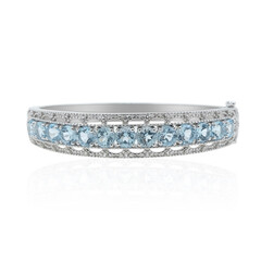 Sky Blue Topaz Silver Bangle