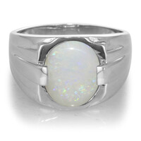 White Opal Silver Ring