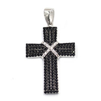 Black Spinel Silver Pendant