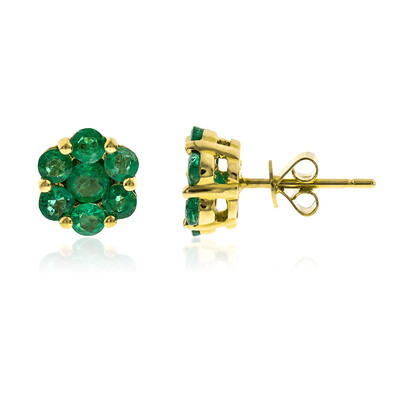 18K AAA Zambian Emerald Gold Earrings