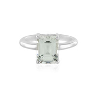 Green Amethyst Silver Ring