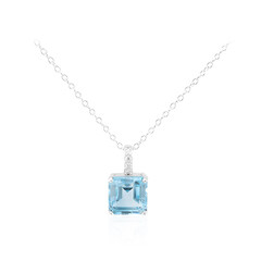 Sky Blue Topaz Silver Necklace