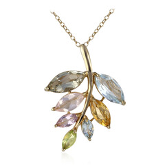 Green Amethyst Silver Necklace