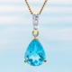 9K Swiss Blue Topaz Gold Pendant