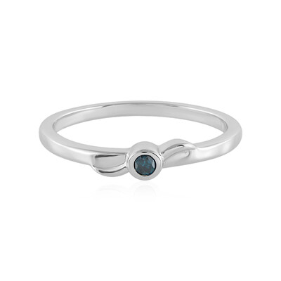 I3 Blue Diamond Silver Ring