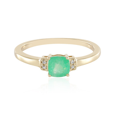 9K Russian Emerald Gold Ring