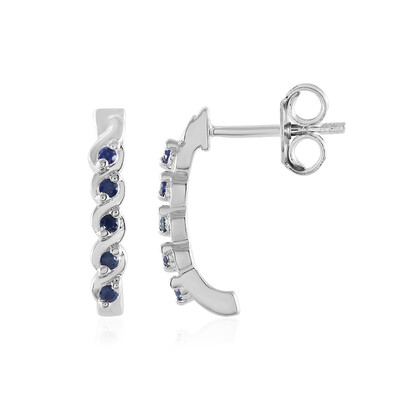 Blue Sapphire Silver Earrings