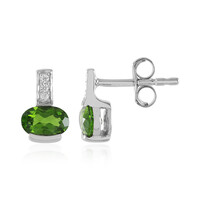 Russian Diopside Silver Earrings