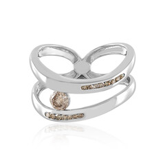 I2 Champagne Diamond Silver Ring (de Melo)