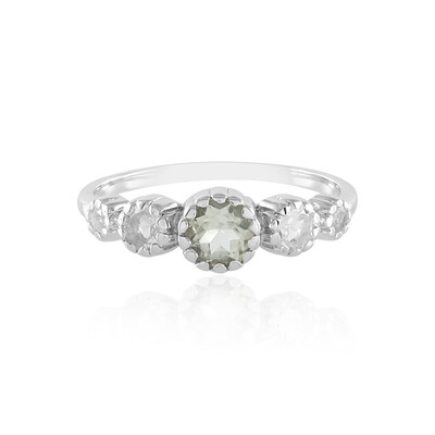 Green Amethyst Silver Ring