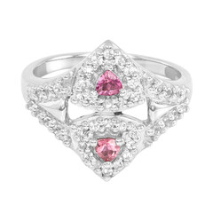 Pink Tourmaline Silver Ring