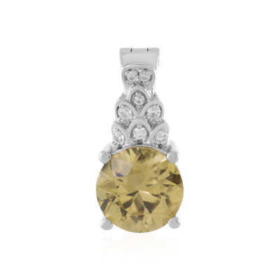 Yellow Zircon Silver Pendant