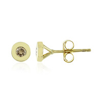 9K I4 Champagne Diamond Gold Earrings