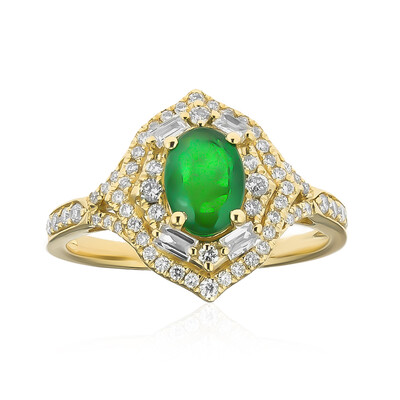 14K AAA Zambian Emerald Gold Ring (CIRARI)