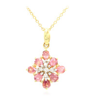 18K Unheated Padparadscha Sapphire Gold Necklace (AMAYANI)