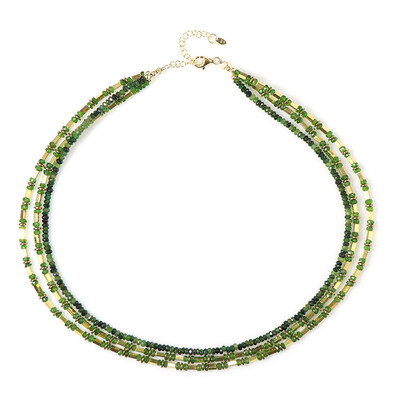 Green Tourmaline Silver Necklace (Riya)