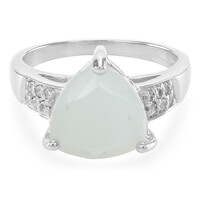 White Moonstone Silver Ring