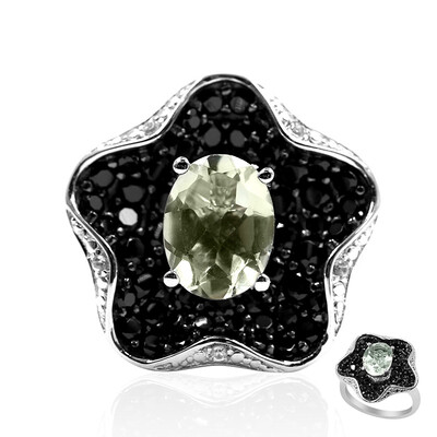 Green Amethyst Silver Ring