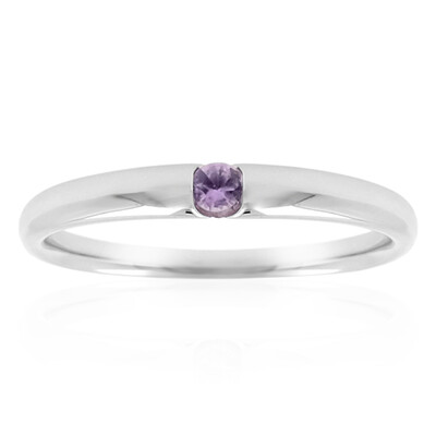 Unheated Ceylon Purple Sapphire Silver Ring