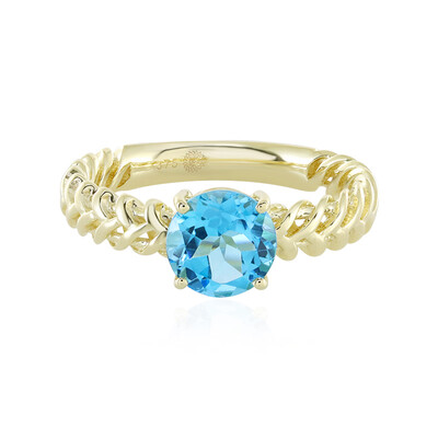 9K Swiss Blue Topaz Gold Ring (Ornaments by de Melo)