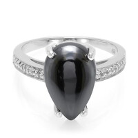 Black Hematite Silver Ring