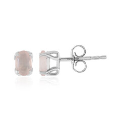 Rose Quartz Silver Earrings