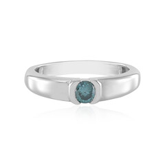 I2 Blue Diamond Silver Ring