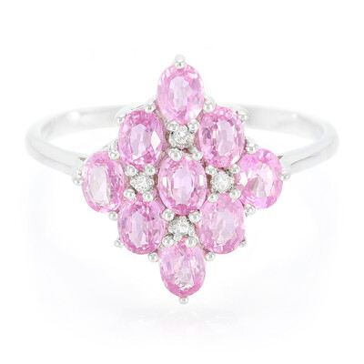 Ceylon Pink Sapphire Silver Ring