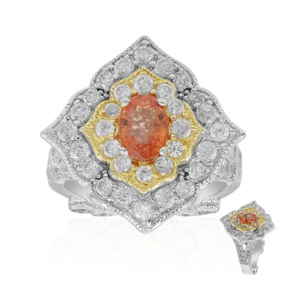 Padparadscha Sapphire Silver Ring (Dallas Prince Designs)