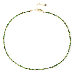 Brazilian Green Tourmaline Silver Necklace (Riya)