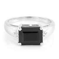 Black Spinel Silver Ring