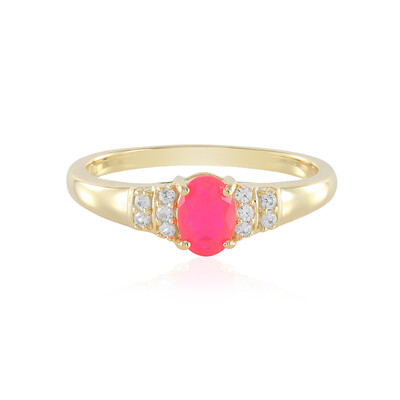 Pink Ethiopian Opal Silver Ring