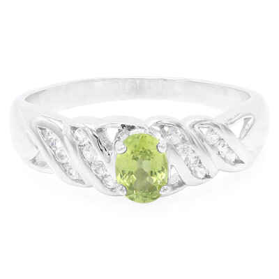 Green Sapphire Silver Ring