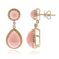 14K Pink Opal Gold Earrings (CIRARI)