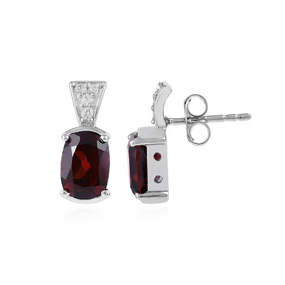 Mozambique Garnet Silver Earrings