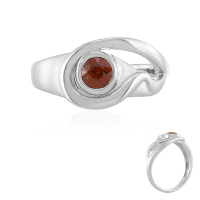 Cognac Zircon Silver Ring