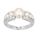 White Freshwater Pearl Silver Ring