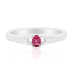 Pink Spinel Silver Ring