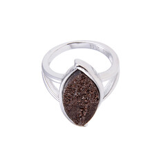 Zwenkau Druzy Wood Silver Ring