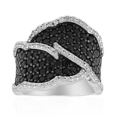 Black Spinel Silver Ring