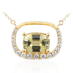 9K Unheated Yellow Tanzanite Gold Necklace (de Melo)