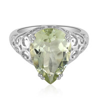 Green Amethyst Silver Ring