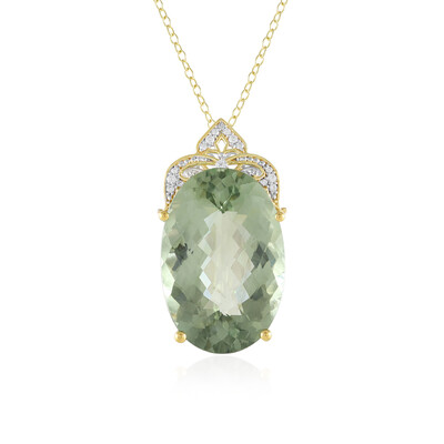 Green Amethyst Silver Necklace (Gems en Vogue)