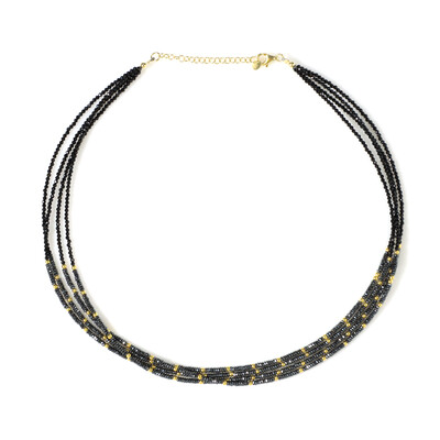 Golden Hematite Silver Necklace (Riya)