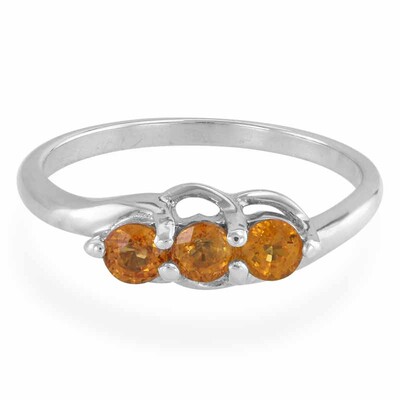 Yellow Sapphire Silver Ring