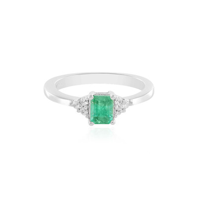 Russian Emerald Silver Ring