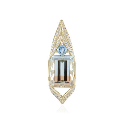 14K Ukrainian Bi-Colour Topaz Gold Pendant (de Melo)